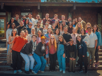 Photo of large group of residents at their retreat