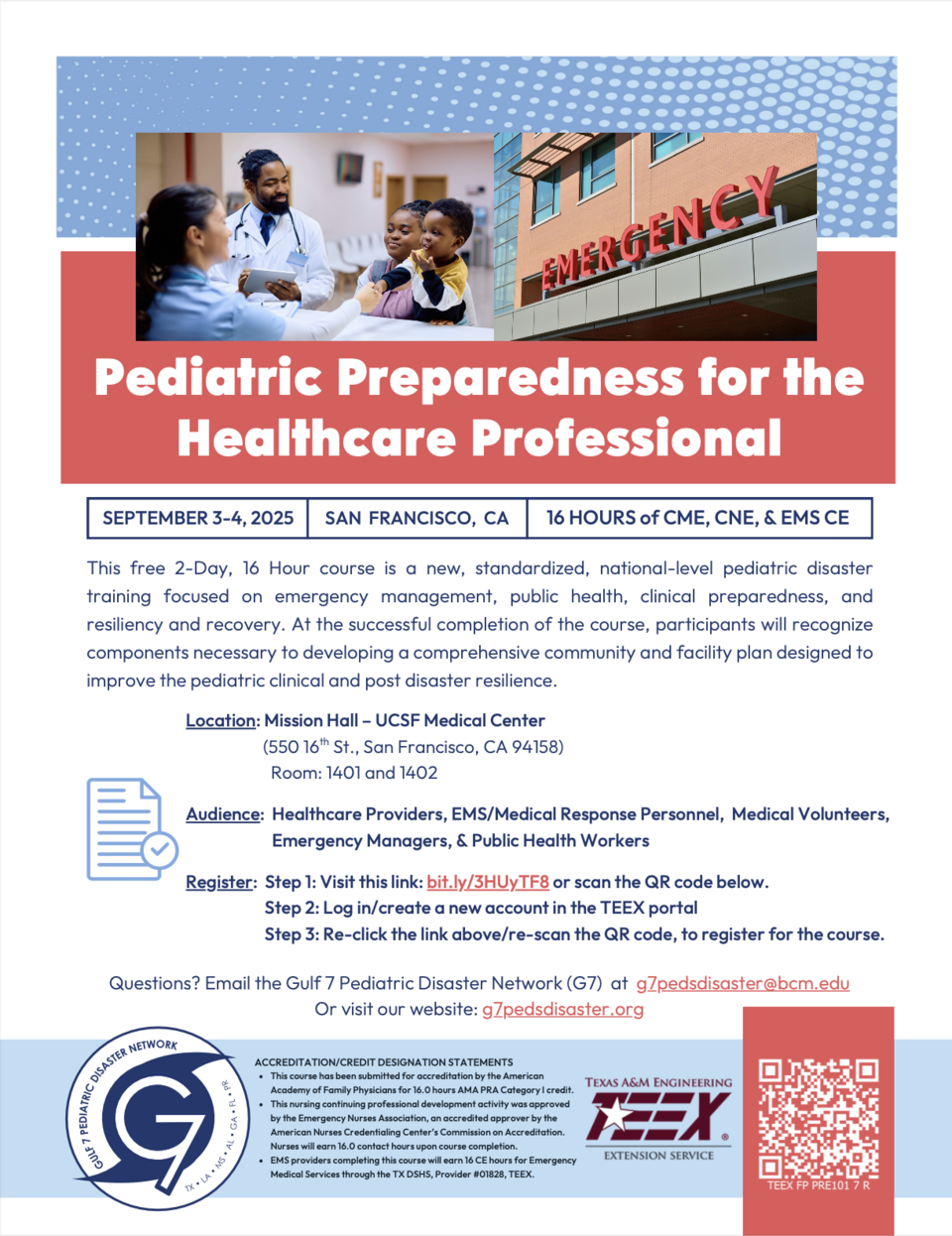 Pediatric Preparedness for the Health Care Professional event flyer
