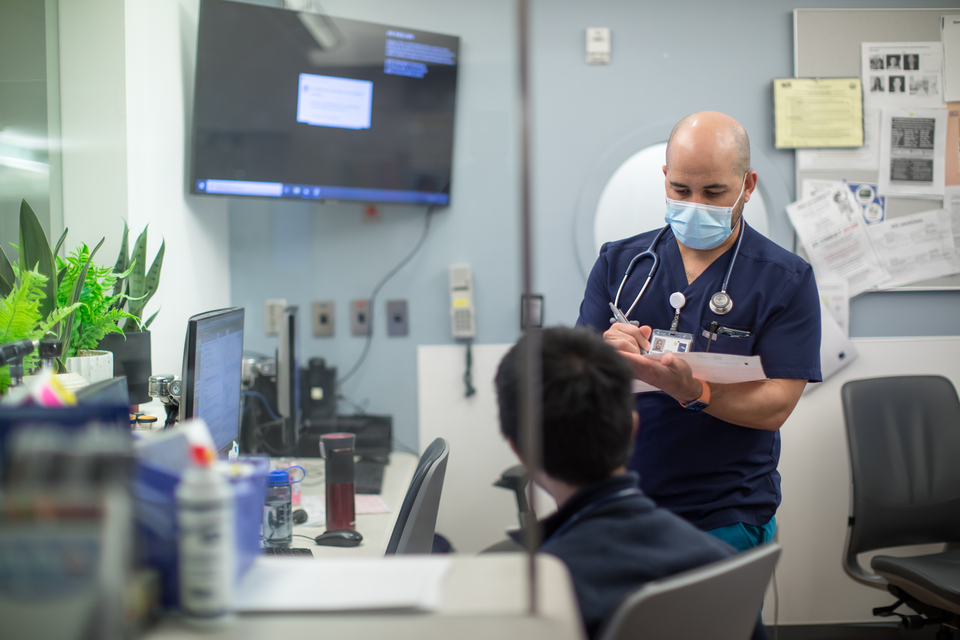 Emergency physician in the emergency department