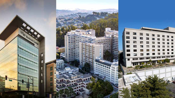 3 images of the outside of the Mission Bay Saint Marys building