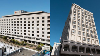 Exterior photos of two buildings