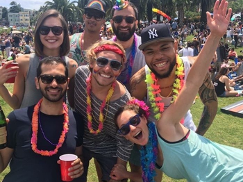 Group of people at a festival