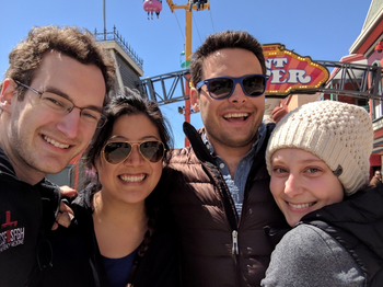 four people at a fair